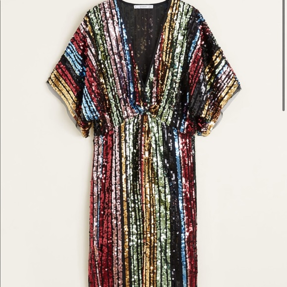 NEW MANGO Side slit sequined gown - Picture 5 of 5